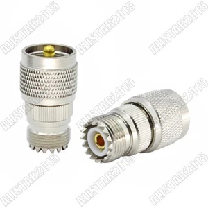 1x UHF SO-239 Female Jack to UHF PL-259 Male Plug Adapter Connector SO239 Barrel - Picture 1 of 7