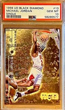 POP 74 PSA 10 Michael Jordan 1998 UD Black Diamond Single Iconic 90s Insert MJ