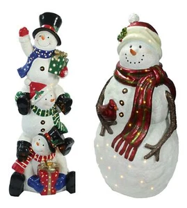 enorme statuetta natalizia illuminata per interni ed esterni - pupazzo di neve LED - Foto 1 di 3