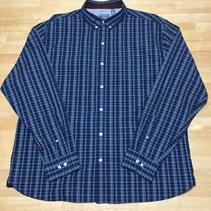 Camisa Van Heusen Never Tuck Para Hombres XL 17-17.5 Abotonada Calce Clásico Azul A Cuadros - Imagen 1 de 12