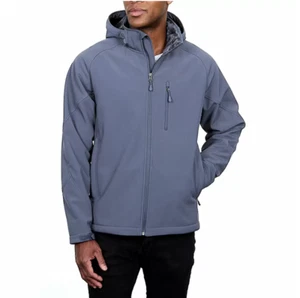 Kirkland Signature Men's Sherpa Fleece Lined Softshell Jacket Blue New - Picture 1 of 4
