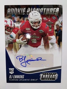 2021 Chronicles Draft Picks BJ Emmons Threads Autograph RC Florida Atlantic Owls - Picture 1 of 2