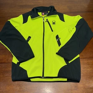Spyder Full Zip Jacket/Sweater Men's Size Small Lime Green/ Black - Picture 1 of 9