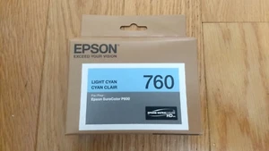 2020 GENUINE EPSON #760 LIGHT CYAN T7605 HD INK SURECOLOR P600 FACTORY SEALED - Picture 1 of 1