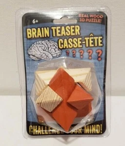 Brain Teaser Real Wood Multi Color 3D Puzzle Mind Challenging NEW - Picture 1 of 2