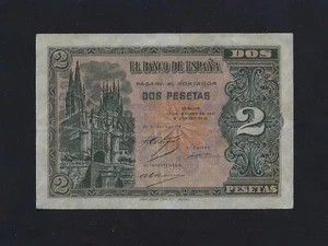 Spain 2 Pesetas 1937 P-105 VF++ RARE - Picture 1 of 2