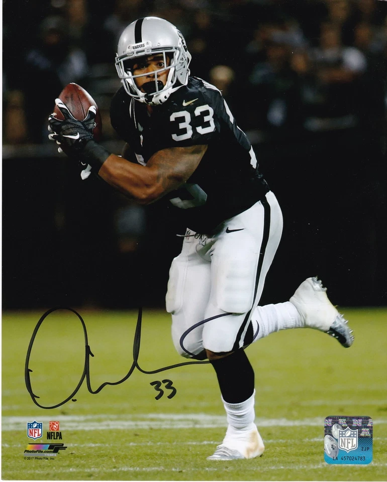 DEANDRE WASHINGTON OAKLAND RAIDERS ACCIÓN FIRMADO 8x10 Foto 1 de 1