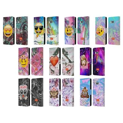 OFFICIAL emoji® SOLOS LEATHER BOOK WALLET CASE FOR HTC PHONES 1 - Image 1 of 4