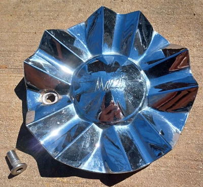 Tapa central de rueda personalizada Mazzi, cromo, número de pieza CAP-310 01 agujero de perno agrietado Foto 1 de 4