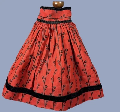 Fabulosa Falda Muñeca Roja Primitiva Antigua China Papel Maché Foto 1 de 4