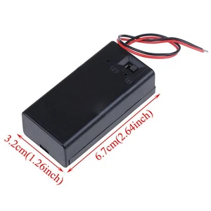 9V PP3 Battery case box Holder Connector Enclosed Switch Wires Project - Picture 1 of 4