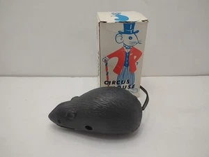 Ratón mecánico de cuerda vintage/juguete de viento para rata con caja original hecho en Japón - Imagen 1 de 12