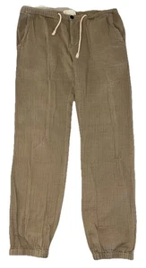 TROVATA Cardiff Pants Men’s L Tan Cotton Gauze Coastal Beach Travel Lagenlook - Picture 1 of 14