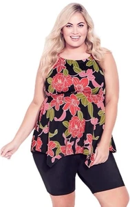 Avenue Damen Übergröße Taschentuch Druck Tankini Oberteil Größe 18 Neu mit Etikett - Bild 1 von 3