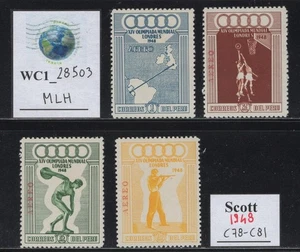 WC1_28503. PERU'. 1948 LONDON OLYMPICS air set. Sc. C78-C81. MLH - Picture 1 of 1