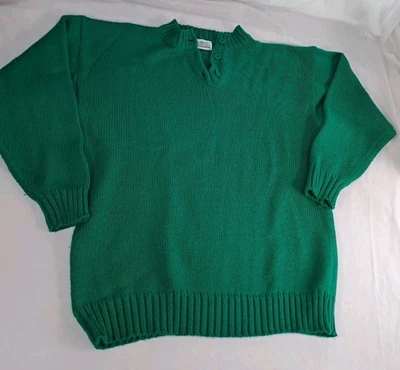 Suéter tejido de colección para mujer Kelly verde St Patricks favorito suéter grande botones Foto 1 de 4