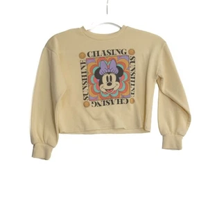 Disney Minnie Mouse Talla S (6/7) "Chasing Sunshine" Sudadera Recortada Beige - Imagen 1 de 8