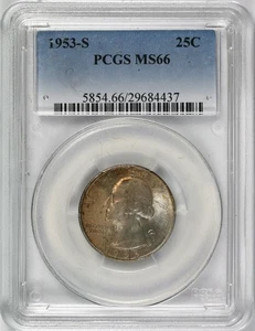1953-S 25c Washington Quarter PCGS MS66 - Picture 1 of 4