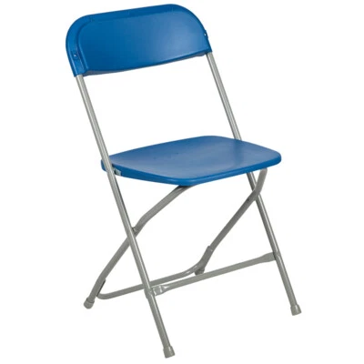 Blue Plastic Folding Chair - Image 1 of 4