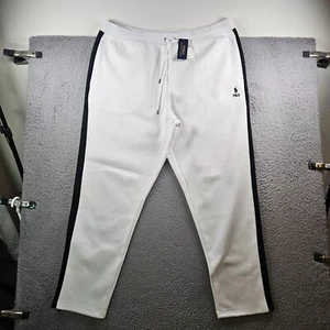 NWT $148 Polo Ralph Lauren Sweatpants Men 3XLT Logo Black & White Striped - Picture 1 of 15