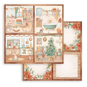 Stamperia ALL AROUND XMAS - 4 X CARDS - 12" X 12" - CUT UP TO SAVE POSTAGE - Bild 1 von 3