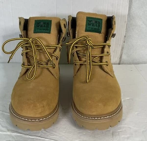WRANGLER WORK WEAR Brown Tan LEATHER Work Boots Size 7 NWOT - Picture 1 of 6
