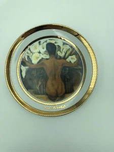 Rosenthal Diego Rivera "Akt mit Kallalilien" Teller - 24k Gold - Bild 1 von 2