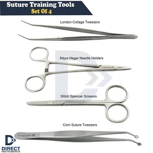 EMT Suturing Set Medical Surgeon Training Kit Scissors - Tweezers - Forceps - Picture 1 of 1