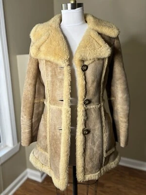 Abrigo de mujer vintage años 60 Carla gamuza Sherpa Sherling Rancher Marlborough, 11 Foto 1 de 4