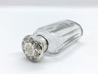 Antique solid silver topped glass scent / dressing table bottle