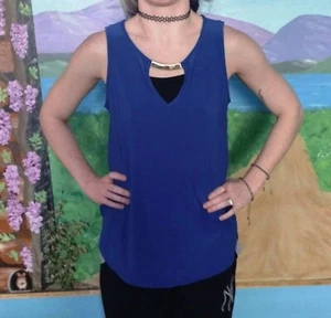 Luxology Damen ärmellose Bluse Größe Small Farbe Royalblau - Bild 1 von 6