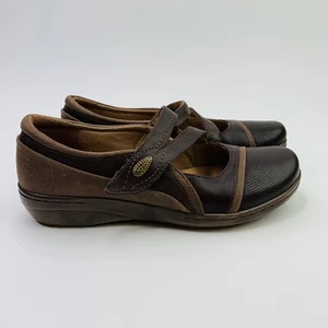 Scarpe Clarks Collection Everyday Flat da donna taglia 8 Evianna Crown in pelle marrone - Foto 1 di 8