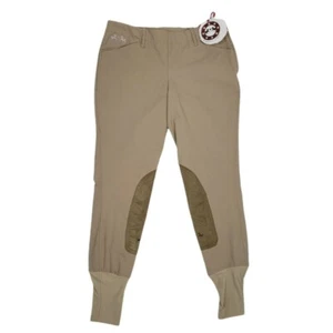 Equine Couture Coolmax Champion Side Zip Breeches Ladies Size 28 Safari Taupe - Picture 1 of 5