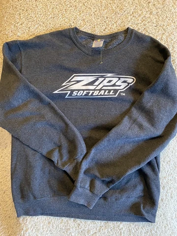 Akron zips sweatshirt adult medium softball gray crewneck casual outdoors mens** Cover