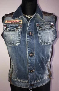 DSQUARED2🔥AUTH women's Down vest DENIM MIX D2 DSQUARED2 PARKA VEST $980 - Picture 1 of 12