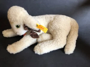 Alter Steiff Lamby - Schaf- Lamm- Knopf und Fahne O73151 - Bild 1 von 5