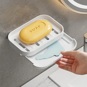 Soap Holder for Shower, Double-Layer Draining Soap Dish with Removable Tray, Bar - Picture 1 of 12