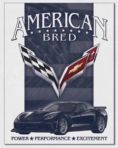 Letrero de metal lata Corvette C7 raza americana Z06 Chevy decoración de pared garaje para el hogar #2369 - Imagen 1 de 1