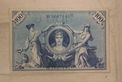 Alemania 1908 100 marcos - billete de circulación única Foto 1 de 2