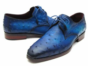 Paul Parkman Herren Ocean Color Original Ostrich Derby Schuhe (ID#79V22) - Bild 1 von 6