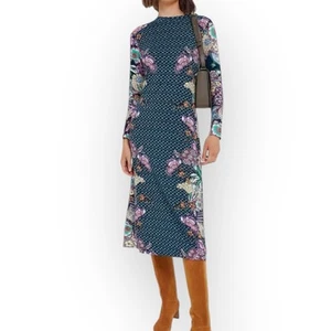 Vestido Anna Cate Ellie Midi Azul Marino Stargaze Jersey Elástico Nuevo con Etiquetas Talla XS - Imagen 1 de 12