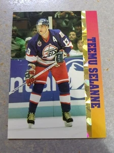 Teemu Selanne Winnipeg Jets Ball Street Gold Prism Stripe 1993 RARE Oddball - Picture 1 of 2