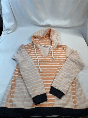 BKE Lounge Sudadera con Capucha Camisa Pullover Ligera Top Naranja Rayas L/S Mujer S Foto 1 de 4