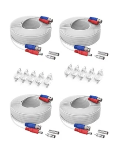 4-Pack 100ft BNC Video and Power Security Camera Cable with BNC Connectors an... - Picture 1 of 8