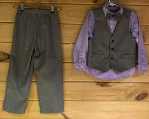Dockers Boys Size 6 Four Piece Suit Set- Gray/ Purple - Picture 1 of 7