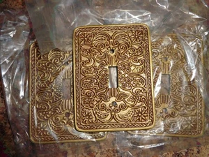 3 Single Light Switch Cover Plates made of Brass. - Picture 1 of 2