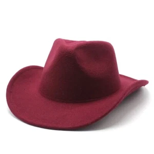 Maroon, Red Western Cowboy, Cowgirl Hat, Adjustable Cotton & Polyester,Men Women - Picture 1 of 5