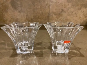 Mikasa Skyline Kerzenhalter Kristallglas 3,5 Zoll hoch WX225/608 Japan Set - Bild 1 von 5