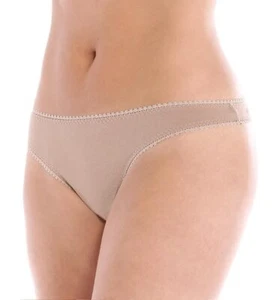 OnGossamer Womens Mesh Low-Rise Panty g String and Thong Panties, Mocha, - Picture 1 of 3