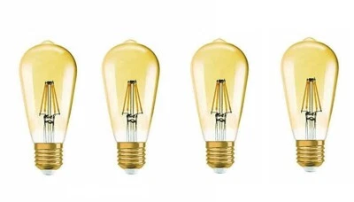 4x Osram LED Vintage 1906 Edison 4W=34W E27 EEK: E (Spektrum A bis G) - Bild 1 von 4